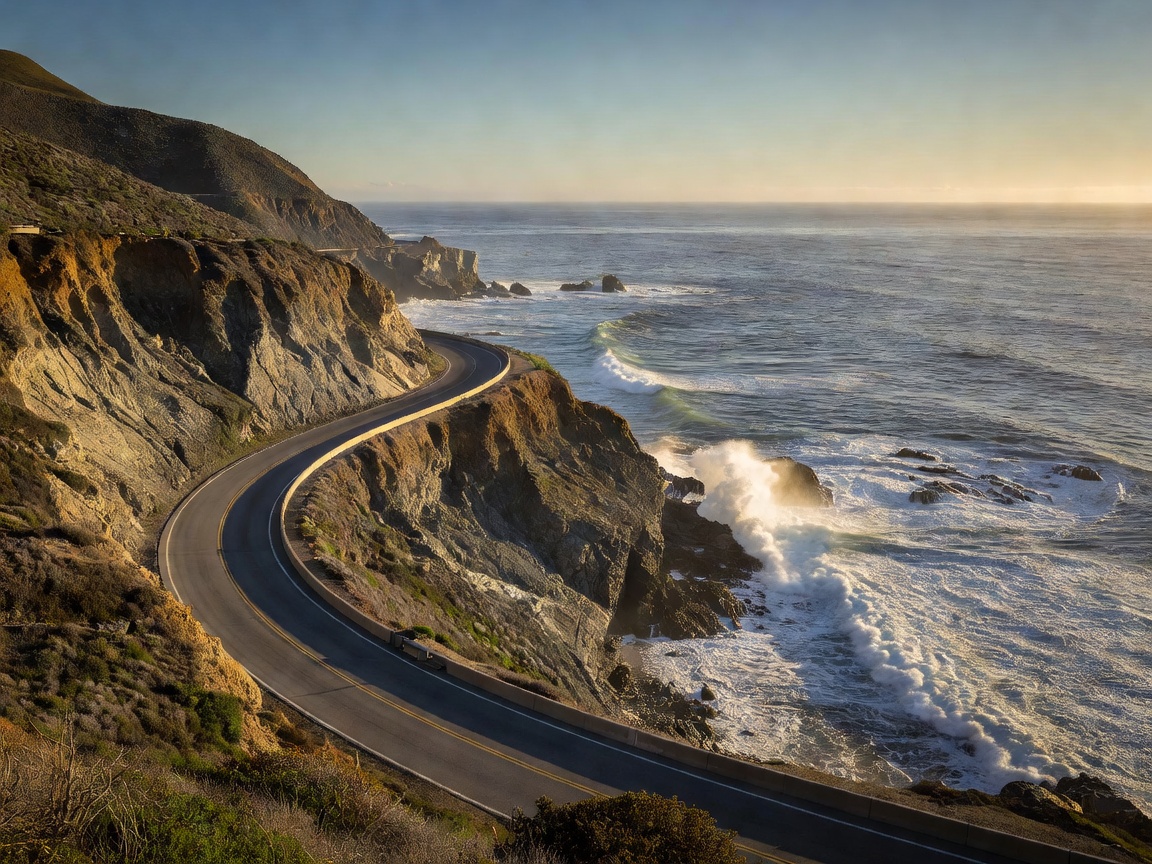 Pacific Coast Highway California Coastline Road