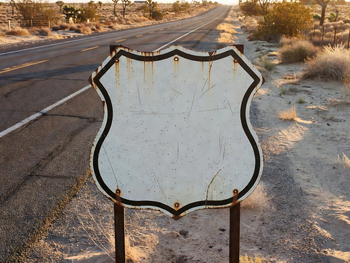 Retro American Highway Route Sign 66